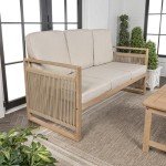 Gable 3-Seat Mid-Century Modern Outdoor Sofa