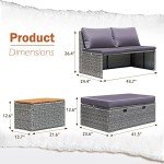 Greesum Outdoor Sectional Sofa and Chaise Lounge Set