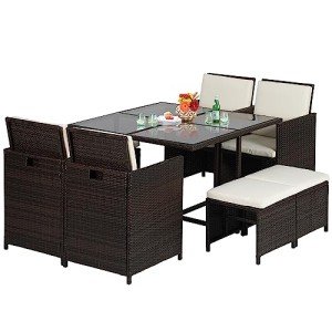 9-Piece Space-Saving Outdoor Patio Furniture Set