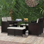 9-Piece Space-Saving Outdoor Patio Furniture Set