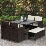 9-Piece Space-Saving Outdoor Patio Furniture Set