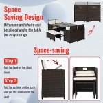9-Piece Space-Saving Outdoor Patio Furniture Set