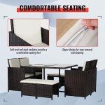 9-Piece Space-Saving Outdoor Patio Furniture Set