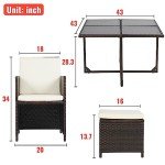 9-Piece Space-Saving Outdoor Patio Furniture Set