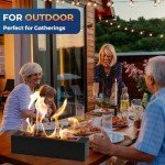 Tabletop Fire Pit with Roasting Sticks for Outdoors