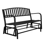 VINGLI 50-Inch Metal Outdoor Glider Bench
