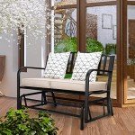 VINGLI 50-Inch Metal Outdoor Glider Bench