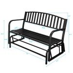 VINGLI 50-Inch Metal Outdoor Glider Bench