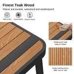 5-Piece Outdoor Dining Set with Teak & Aluminum