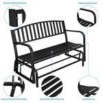 VINGLI 50-Inch Metal Outdoor Glider Bench