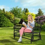 VINGLI 50-Inch Metal Outdoor Glider Bench
