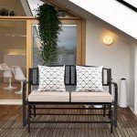 VINGLI 50-Inch Metal Outdoor Glider Bench