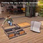 5-Piece Outdoor Dining Set with Teak & Aluminum