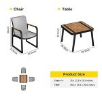 5-Piece Outdoor Dining Set with Teak & Aluminum