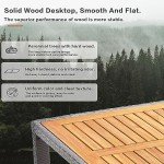 5-Piece Acacia Wood Patio Dining Set for 4