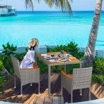 5-Piece Acacia Wood Patio Dining Set for 4