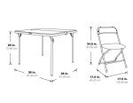 Light Grey 5-Piece Folding Table and Chair Set