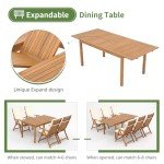 7-Piece Acacia Wood Patio Dining Set - Beige