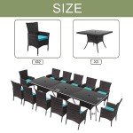 15-Piece Outdoor Dining Set with Cushions and Tables