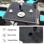 15-Piece Outdoor Dining Set with Cushions and Tables