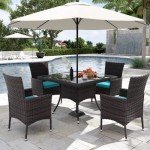 15-Piece Outdoor Dining Set with Cushions and Tables