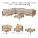 7-Piece Boho Wicker Patio Furniture Set