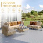 7-Piece Boho Wicker Patio Furniture Set