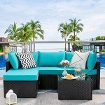 5-Piece Outdoor Rattan Sectional Patio Set