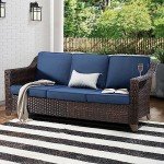77'' All-Weather Rattan Wicker Patio Sofa