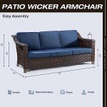 77'' All-Weather Rattan Wicker Patio Sofa