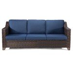 77'' All-Weather Rattan Wicker Patio Sofa