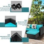 5-Piece Outdoor Rattan Sectional Patio Set