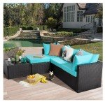 5-Piece Outdoor Rattan Sectional Patio Set