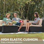 Devoko 7-Piece Outdoor Wicker Sectional Sofa Set