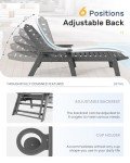 Adjustable Outdoor Chaise Lounge Chair with Cup Holder