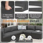 8-Piece Outdoor Patio Sofa Set with Fire Pit