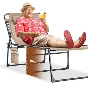 EZCHEER Oversized Folding Chaise Lounge Chair