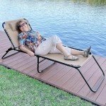 EZCHEER Oversized Folding Chaise Lounge Chair