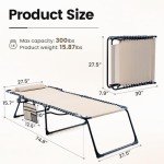 EZCHEER Oversized Folding Chaise Lounge Chair