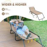 EZCHEER Oversized Folding Chaise Lounge Chair