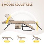 EZCHEER Oversized Folding Chaise Lounge Chair