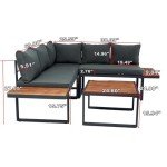 EOVTK 4-Piece L-Shaped Patio Conversation Set