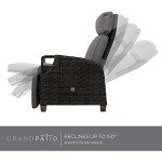 Gray Wicker Reclining Chair Set with Cushions
