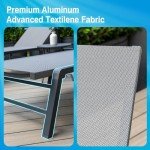 ULAND Adjustable Aluminum Chaise Lounge Set of 2