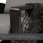 Gray Wicker Reclining Chair Set with Cushions