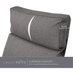 Gray Wicker Reclining Chair Set with Cushions