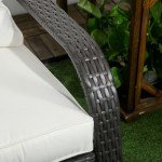 Comfortable Cream Adirondack Patio Chair with Cushions