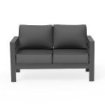Stylish Aluminum Outdoor Loveseat with Thick Cushion