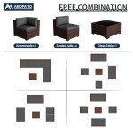 7-Piece Rattan Sectional Sofa Set with Table