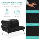 Rope Woven L-Shaped Patio Sectional Sofa Set